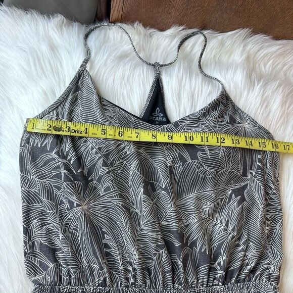 prAna WASHED BLACK FRONDS AYLA BUILT IN BRA V-NECK SPAGHETTI STRAP DRESS Size Me - Picture 6 of 9